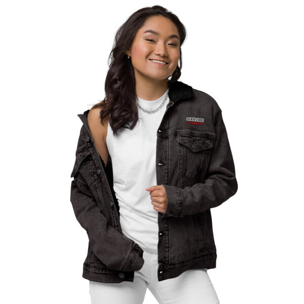 Unisex denim sherpa jacket – Bild 6